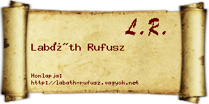 Labáth Rufusz névjegykártya
